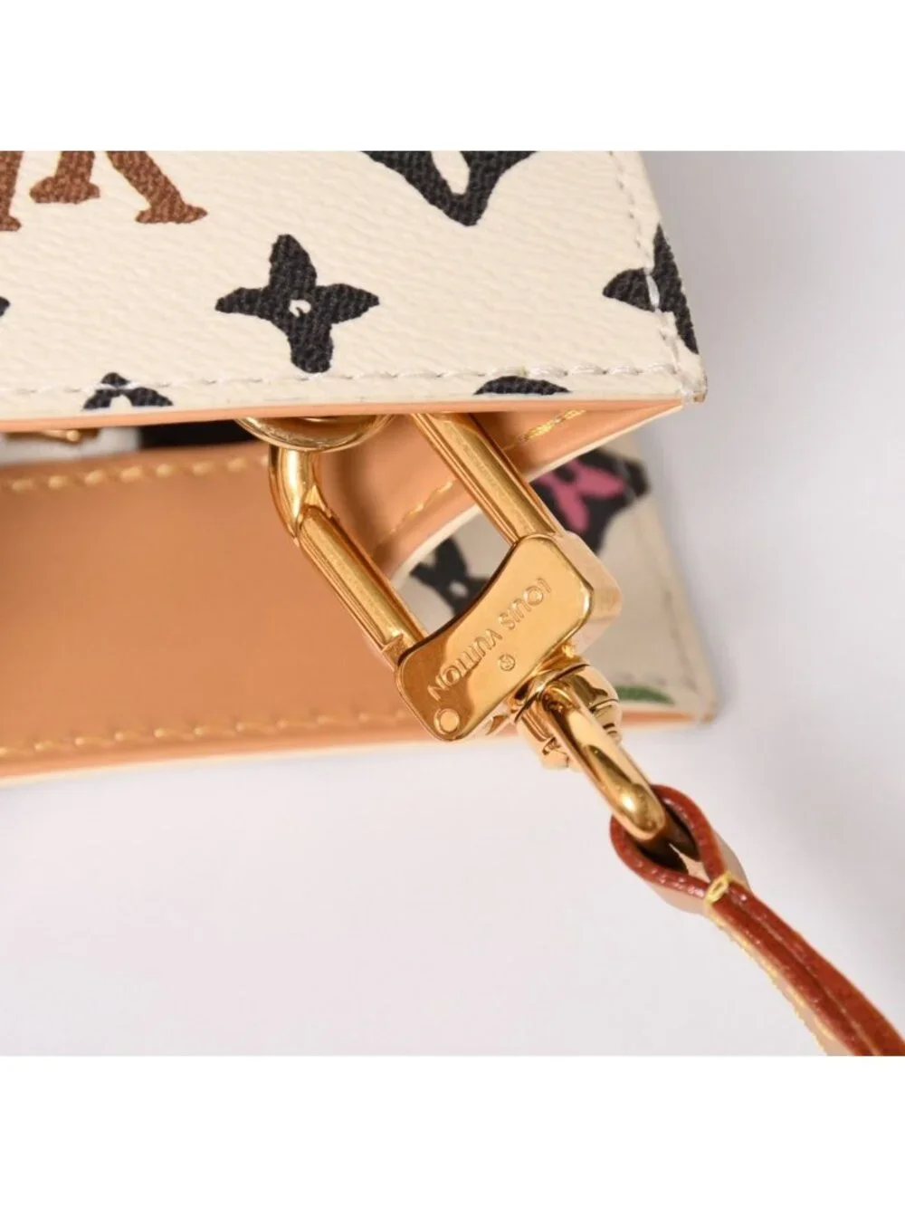 Louis Vuitton Monogram Craggy Sac Plat 2-Way Tote Bag Ivory Multicolor